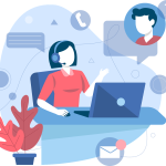 Free call center customer service business solutions vector