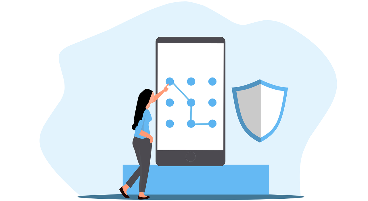 Free security pattern lock vector