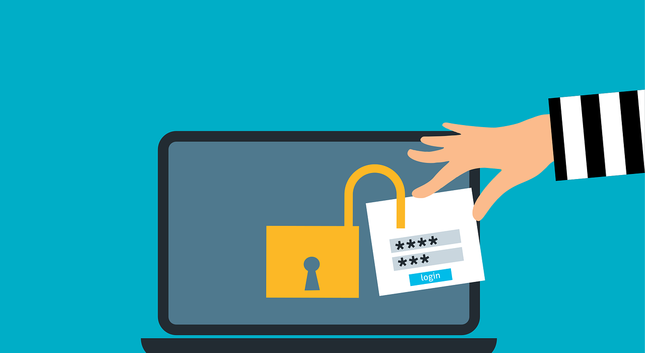 Free attack unsecured laptop vector