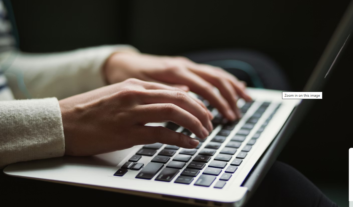 Person using laptop photo